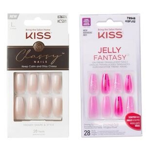 KISS Classy and Jelly Fantasy Press On Nail Bundle (2 Kits)